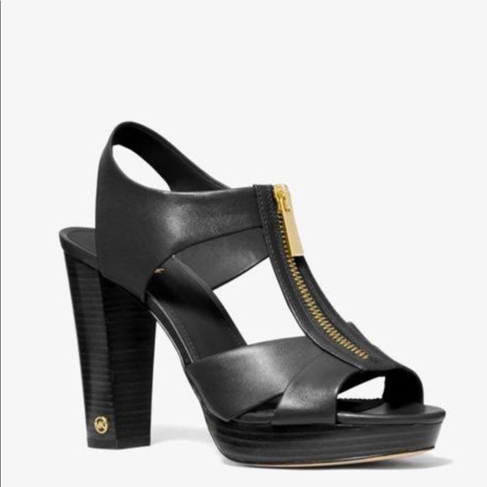 MICHAEL KORS LIESEL LOCK PLATFORM Black Sandal#7.5 - Picture 2 of 6